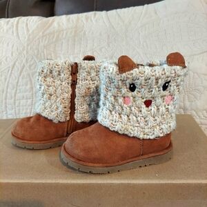 Ollie & Edie teddy boots  cognac/beige Size 6m